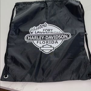 Harley-Davidson swag bag/string backpack. NWT Biker , Ft Lauderdale . Nice.